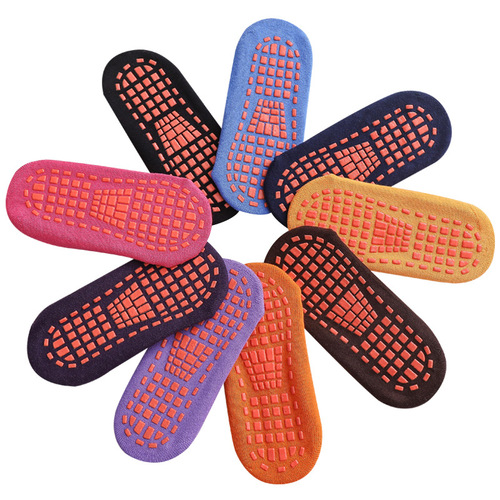 Winter and Spring Thickened Trampoline Socks with Glue Anti-Slip Floor Socks for Children's Playground Baby Early Education Adult Yoga Socks
