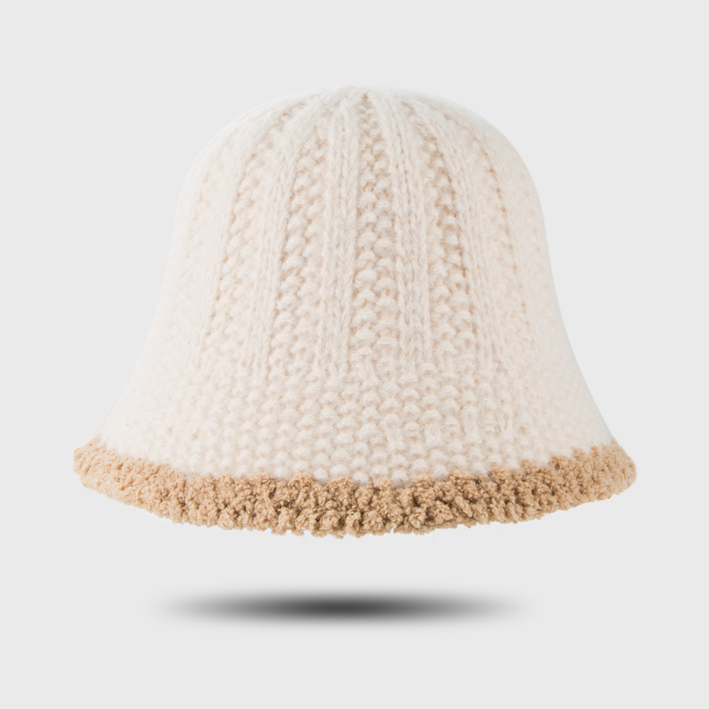 Nouveau Chapeau De Pêcheur De Cheveux D&#39;agneau Chapeau Chaud De Pot Chapeau En Tricot De Couleur Unie En Gros display picture 5