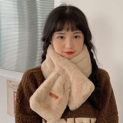 winter Korean Edition Maomao scarf Rabbit Wool scarf Autumn and winter Versatile Plush Collar winter Fur collar