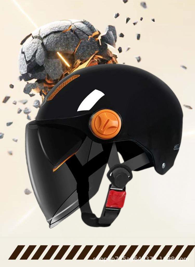 3C Certified New National Standard Dual-Lens Electric Vehicle Helmet, Unisex Sun Protection Half Helmet, Safety Headwear, Trendy Style