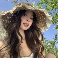 Соломенная шляпа с бантом и кружевное платье для фотосессий, цвета хаки/бежевый, размер 54-59 см