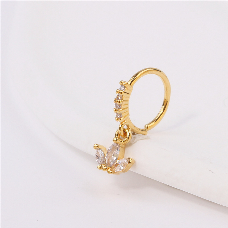 Piercing de nas inimă și pentagramă cu strasuri stil unisex_voghion.com