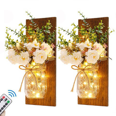 メイソンの花の壁の明かりの装飾品のアイデアは壁を掛けて客間の壁を飾ります。