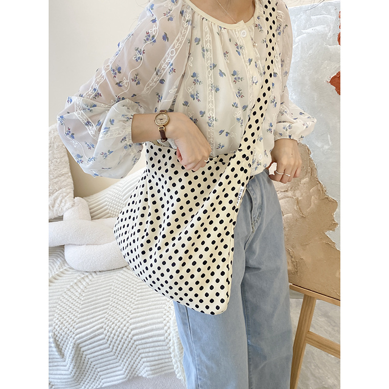 Korean Canvas Leopard Print Floral Song Hye-kyo Bai Baihe Zhang Ruonan Same Style Prosperous Shoulder Cloth Bag_voghion.com