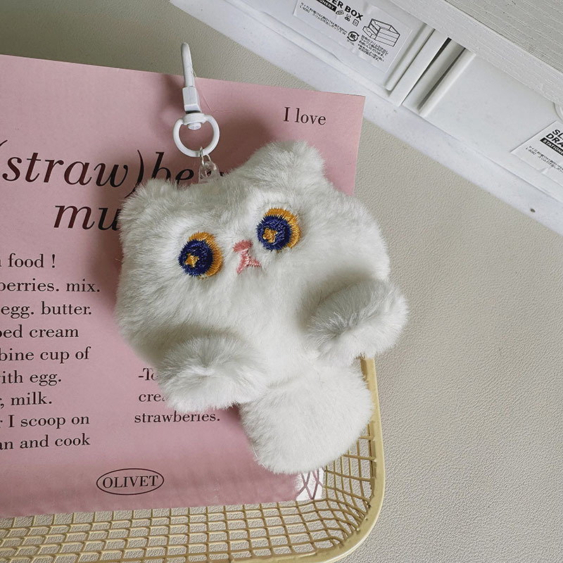 Llavero de gato con cola larga, diseño de dibujos animados, colgante de bolso o mochila, regalo lindo para estudiante o novia