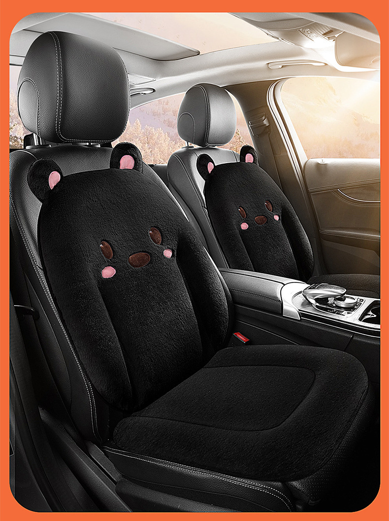 Thickened Car Seat Cushion Winter Short Rabbit Plush Warm Universal Seat Cover