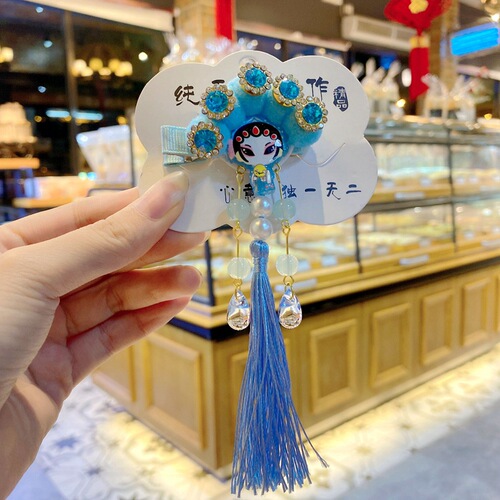 Children's ancient style headwear red New Year's outfit opera hair accessories festive accessories for girls children Tang suit hair clips and clips for the New Year