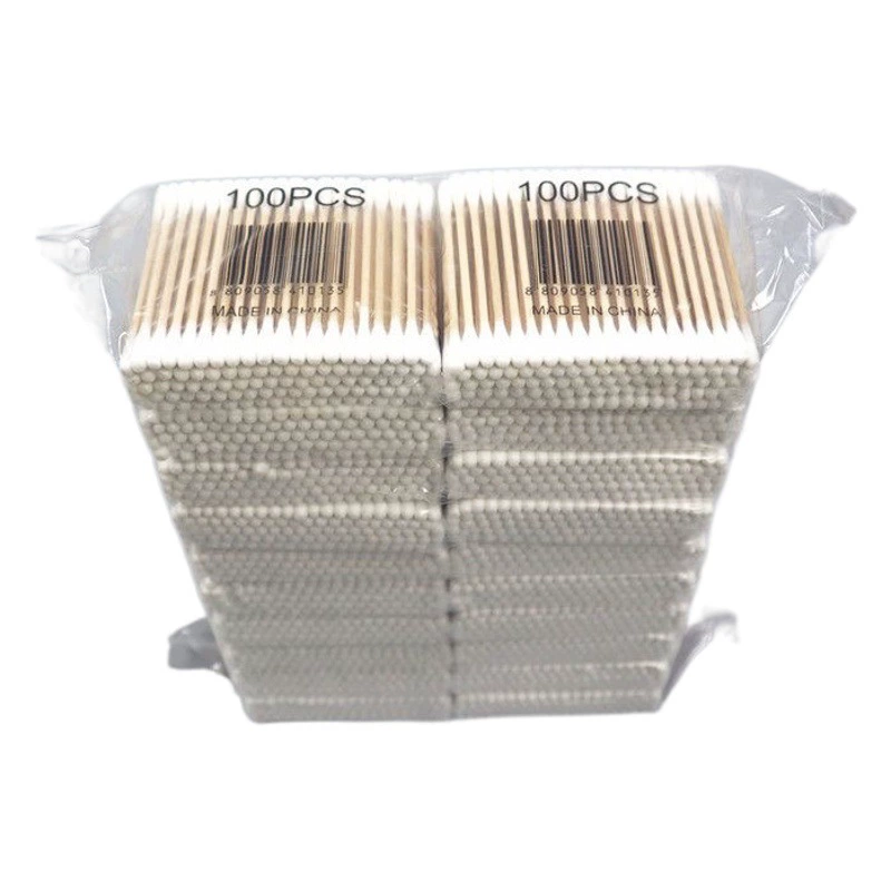 100 Карман Одноразовые Двойной Головкой Макияж Ватный Тампон Ухо Указал Ватный Тампон Макияж Ватный Тампон Карманный Ватный Тампон