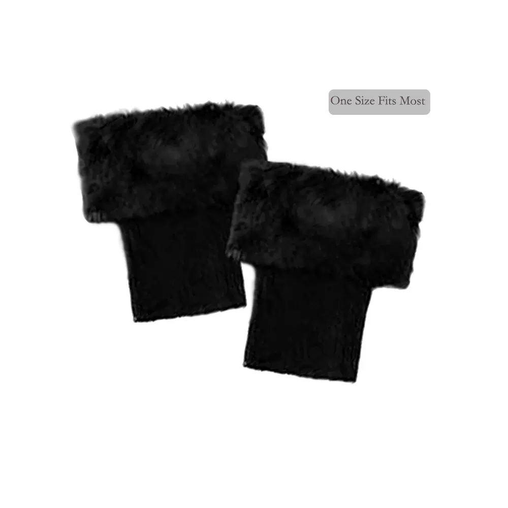 跨境圣诞礼物皮草袜套短靴套针织毛料袜套节日气氛袖套