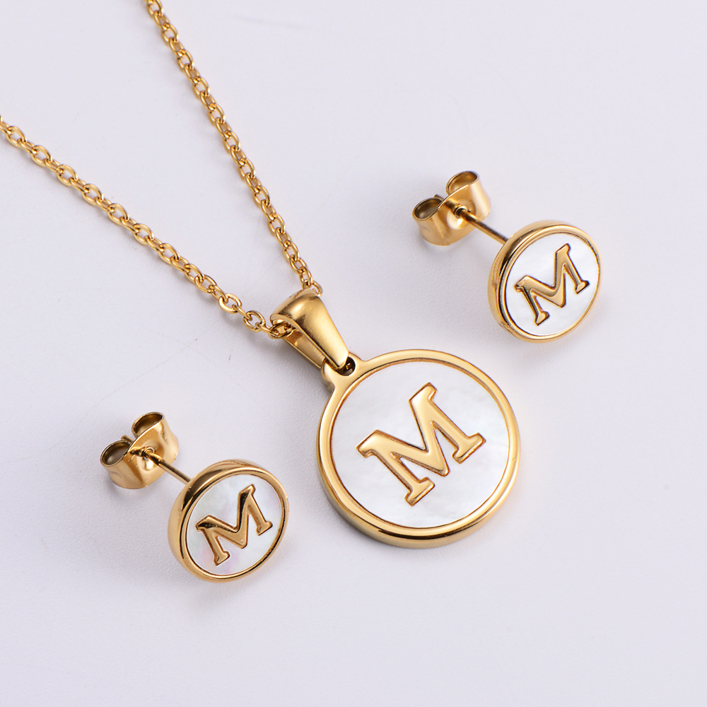 Simple Style Style PVD Coated 18K Gold Plated Letter Stainless Steel Simple Style Waterproof Non Tarnish