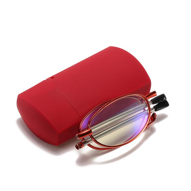 New Style Telescopic Leg Antenna Presbyopic Glasses Folding Anti-Blue Light Small Frame Presbyopic Glasses for Men and Women Portable with Box Presbyopic Glasses