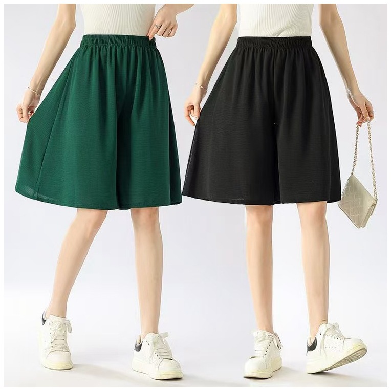 Dropshipping 2025 Summer New Elastic Waist Women's Thin Casual Pants Simple Solid Color Mom Pants