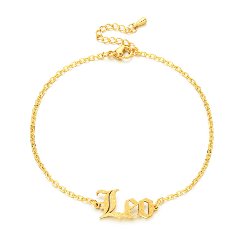 Simple Style Letter Constellation Stainless Steel Plating Womenu0027S Anklet 1 Piece