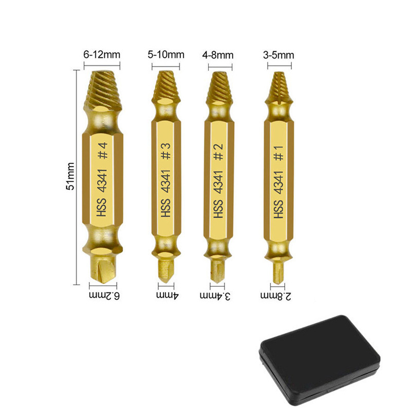 Dispositivo de extracción de tornillo transfronterizo de acero de alta velocidad de doble cabezal 4341 tornillo de rotura de diente deslizante