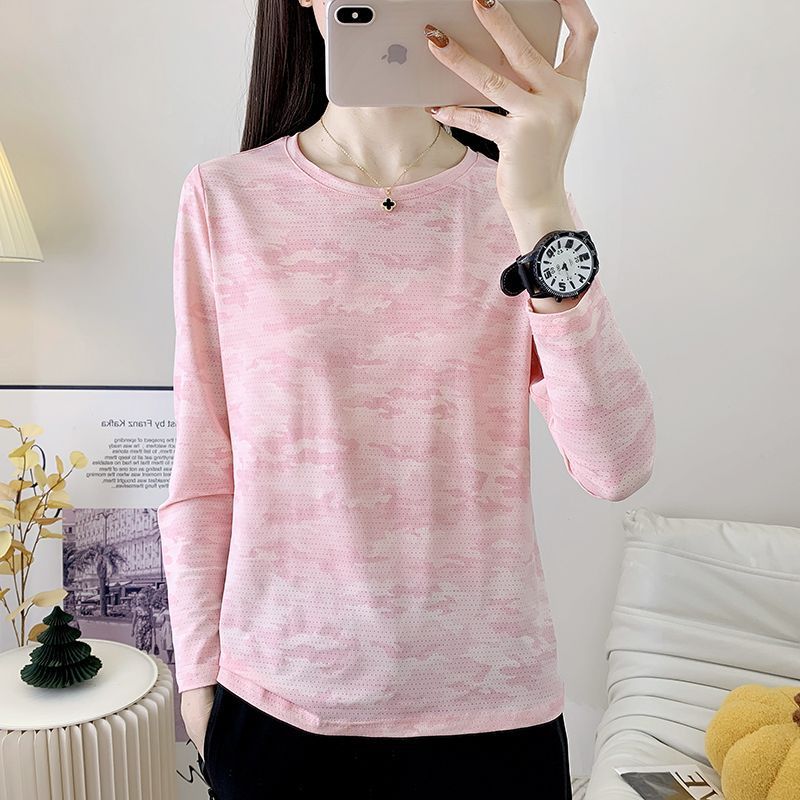 Sports summer breathable climbing long-sleeve with a round collar…