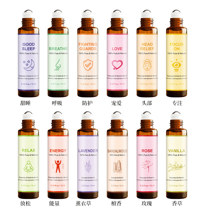 tk/アマゾン ホットロールオンマッサージエッセンシャルオイルケアアロマエッセンシャルオイル 10ml フェイシャルヘアケアマニキュアセット|undefined