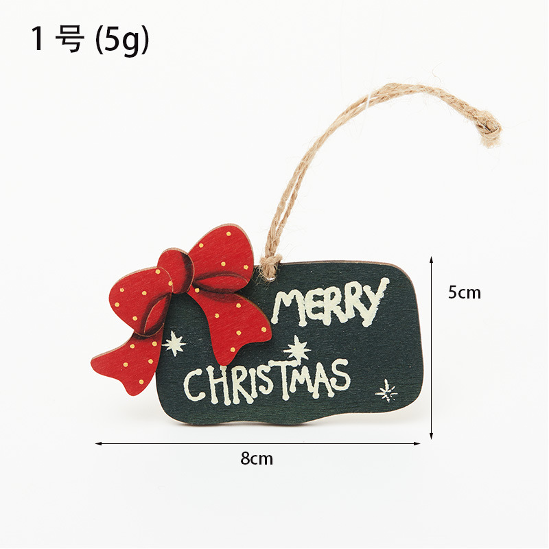 Buscando madera 7cm árbol de Navidad de madera pequeña bolsa de regalo colgante adorno de árbol de Navidad de escritorio mini colgante retro colgante colgante