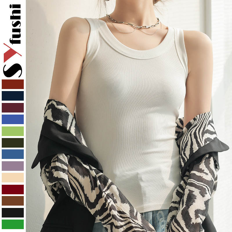 Foreign Trade Cross-border Explosions New Women's Sportswear Threaded Commuter Style Pure Slim-fit Pullover Top Artistic Vest