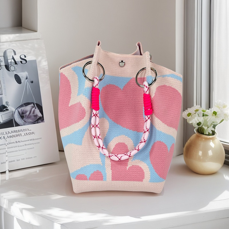Nicho de diseño blanco y negro jersey jersey bolso de mano casual versátil gran capacidad bolso de mochila fábrica directa