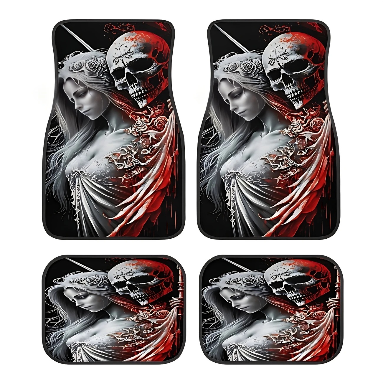 Cross-Border Dropshipping Horror Movie Clown Crystal Velvet Car Floor Mats and Carpets Two-Piece Set Water-Absorbent and Stain-Resistant Floor Mats in Stock