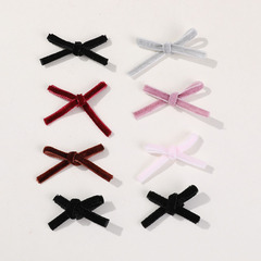 秋冬高級感絲絨手作蝴蝶結DIY高顏值手工頭飾髮飾髮夾女材料批發