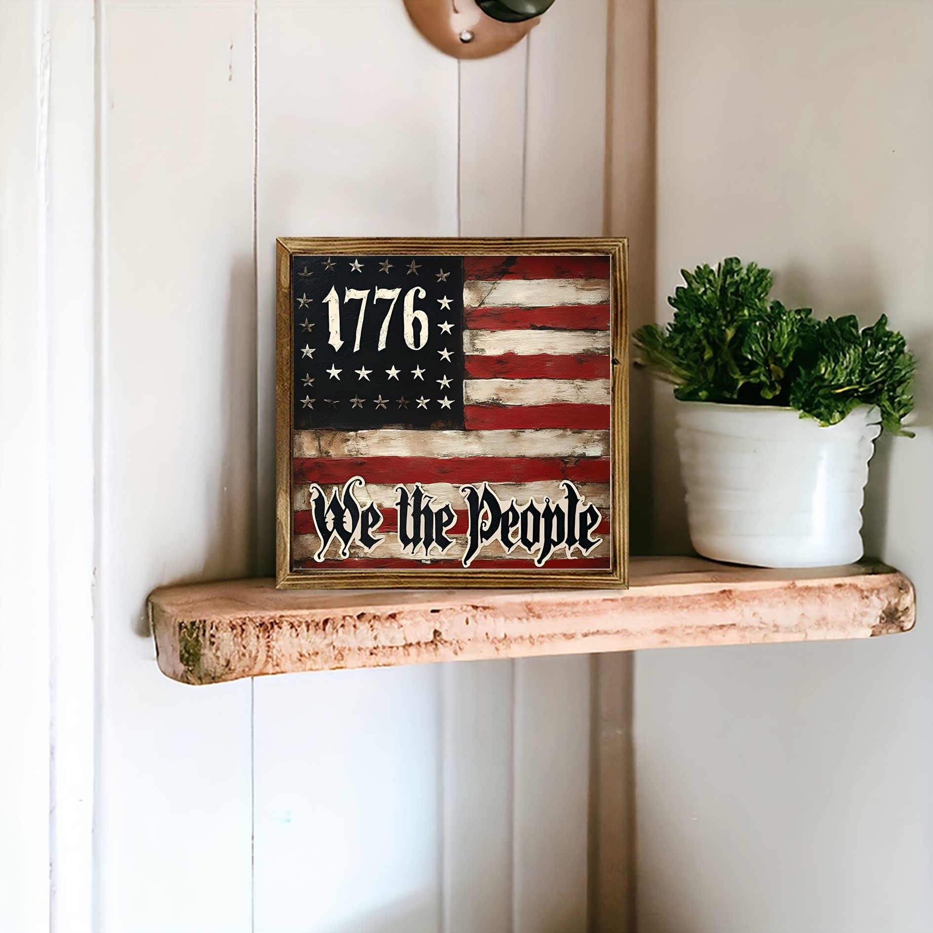 retro wooden photo frame for bedroom