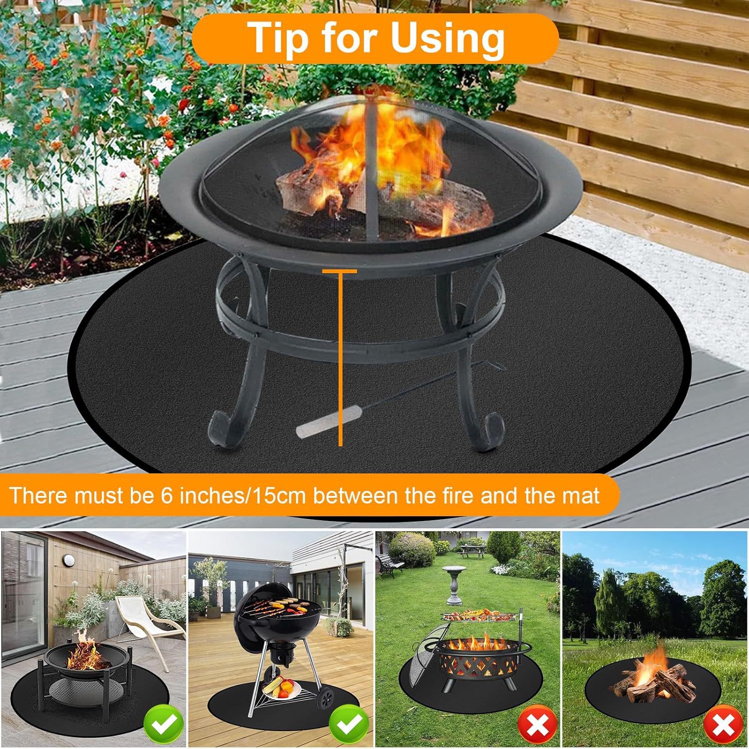 烧烤炉垫耐高温火盆烧烤防火垫户外地垫甲板露台草坪阻燃垫烧烤垫