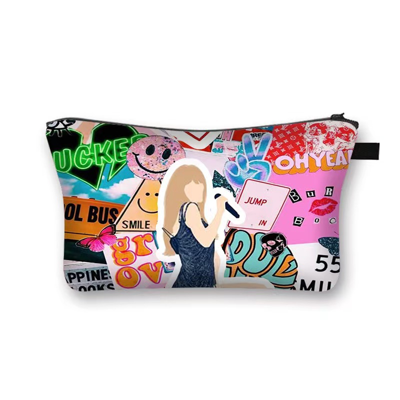 Amazon estilo caliente Taylor Swift bolsa de cosméticos bolsa de almacenamiento de gran capacidad bolsa de mano de moda con estampado femenino de moho