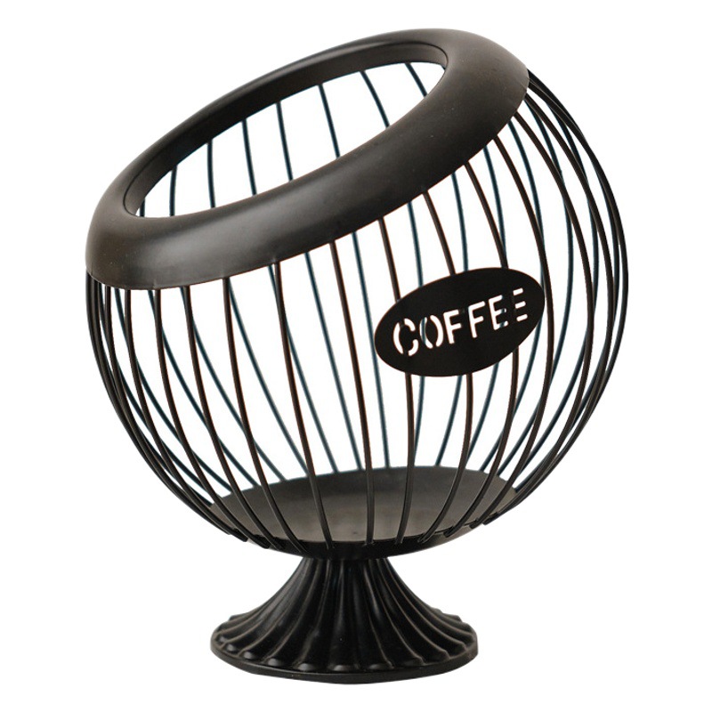 Cesta de frutas de hierro transfronteriza, cesta de almacenamiento de cápsulas de café, decoración de escritorio, mesa de centro, refrigerios, frutas secas, almacenamiento de dulces de frutas