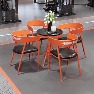Industrial style table and chair combination milk tea shop coffee shop business negotiation round table rest area net red restaurant iron table