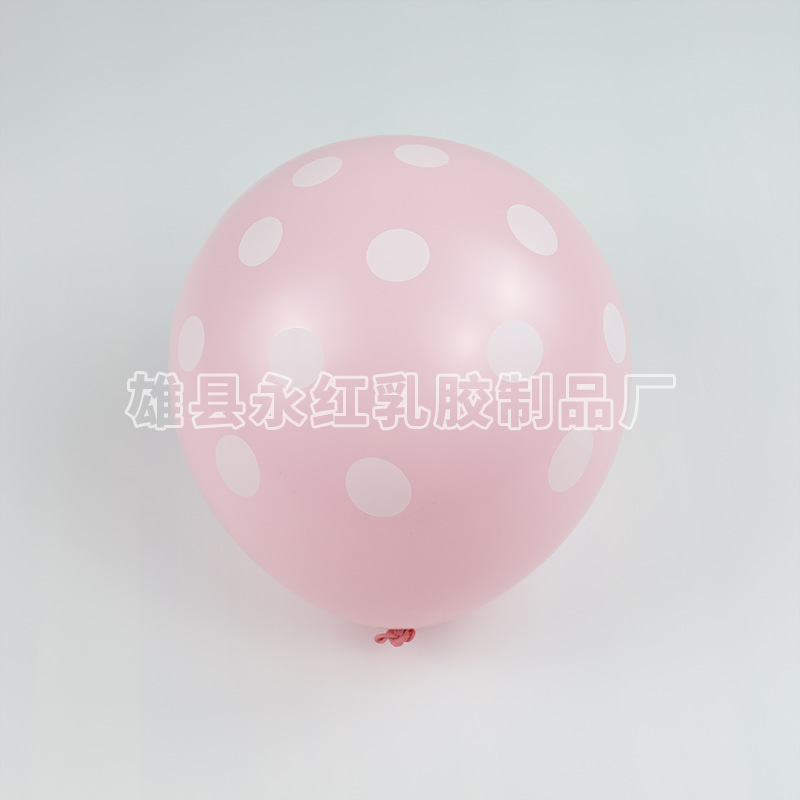12 pulgadas ondulado punto de globo espeso punto de color globo impreso globo de látex redondo
