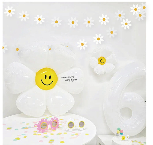 Korean style ins style daisy pull flag flower pull flower children's birthday party decoration hanging decoration room decoration