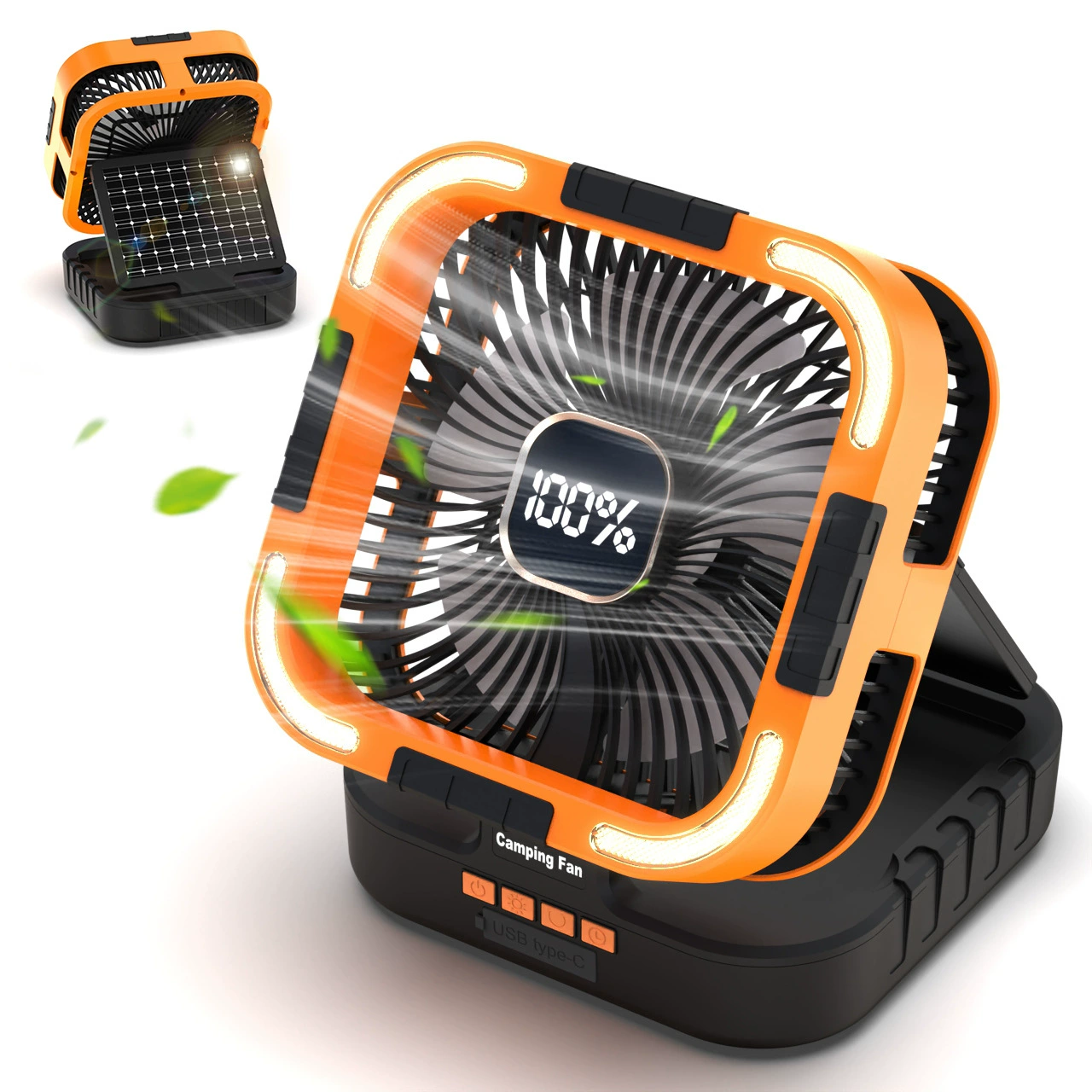 Уличный вентилятор для кемпинга, солнечное освещение, вентилятор, портативный вентилятор с литиевой батареей, портативный электрический вентилятор для палатки