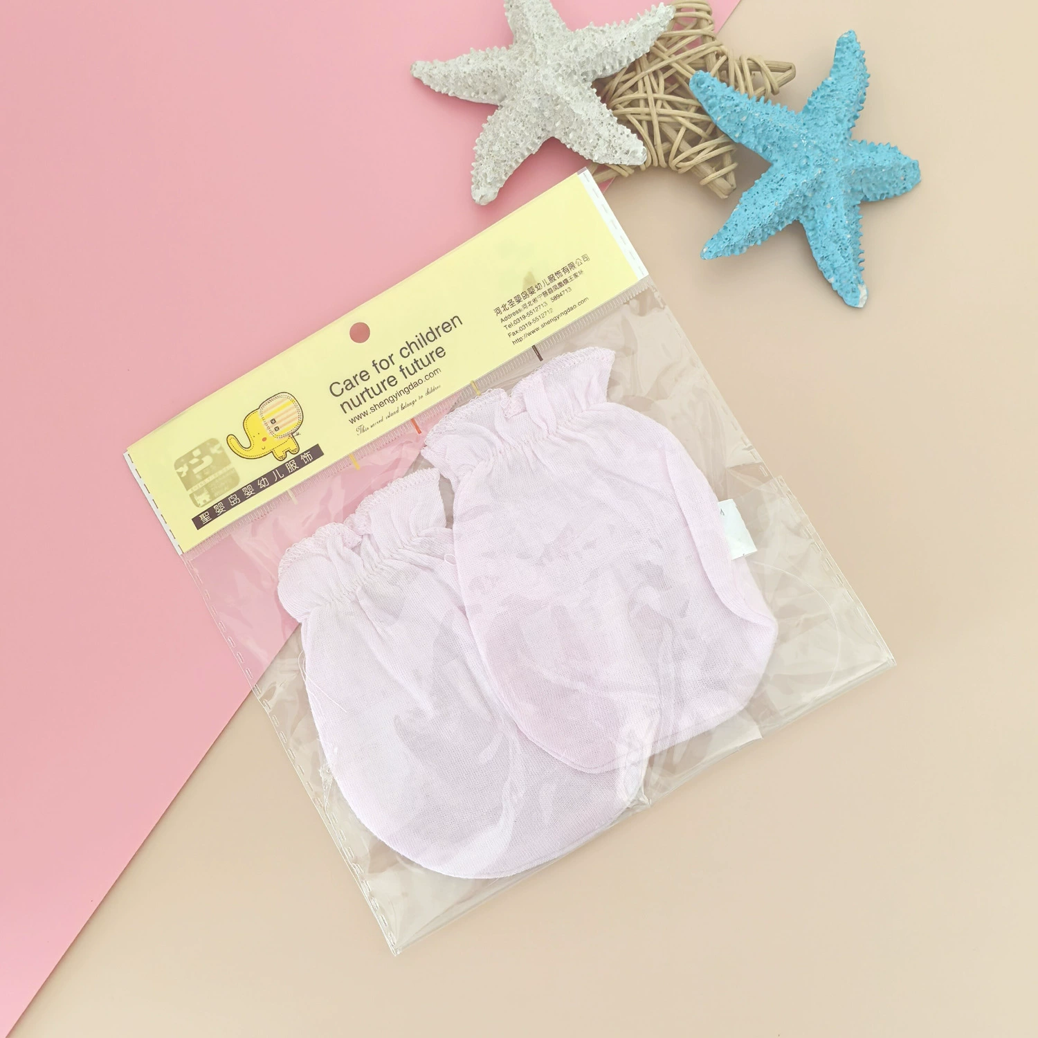 Детские перчатки без царапин, хлопковые новые-born gloves, один размер 10×8 см, мультиколор