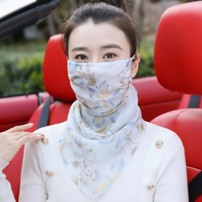 Summer Mulberry Silk Lightweight Soft True Silk Sunshade Face Mask Golf Breathable Face Mask Fashionable Neck Scarf