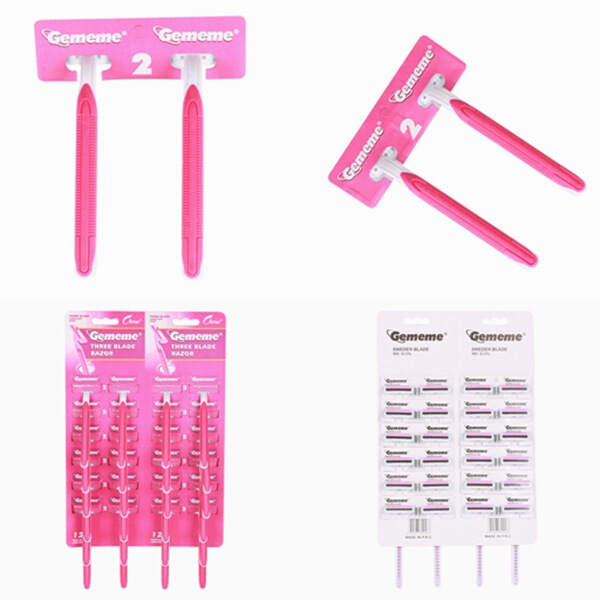 Manufacturer Gememe Men's Disposable Manual Razor Three-Layer Stainless Steel Razor Supermarket Hanging Card