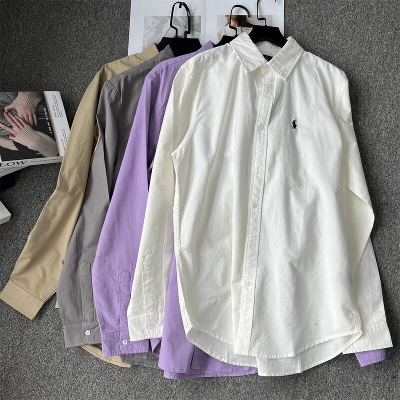 2025 High Quality/Scannable Rl Raff Classic Pony Men's and Women's Same Style Oxford Cloth Casual American Shirt