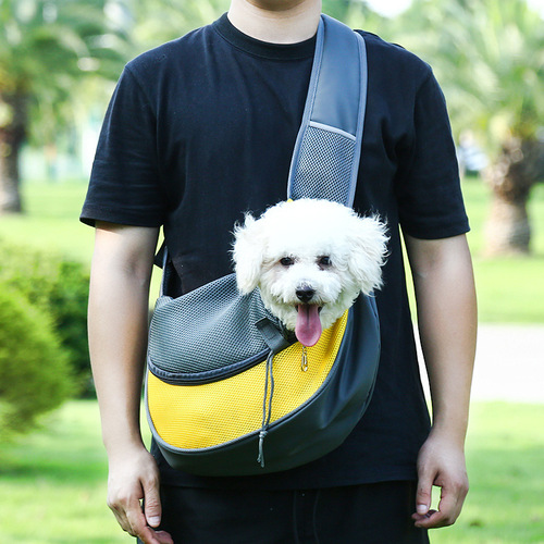 Cross-border pet bag, portable cross-body shoulder bag for cats and dogs, breathable mesh pet backpack, pet supplies factory