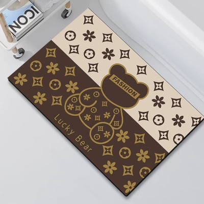 Avtomobil döşəmə paspasları – Toilet Door Mat Entry Door - bathroom-mat-lucky-bear-4060cm