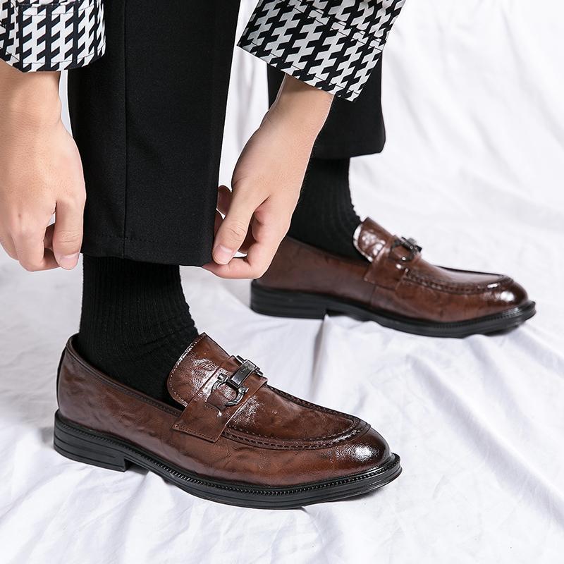 2025 zapatos de cuero para hombre Brock británico casual de negocios zapatos formales para hombre aumento de zapatos de traje a juego zapatos de boda y novio image 6