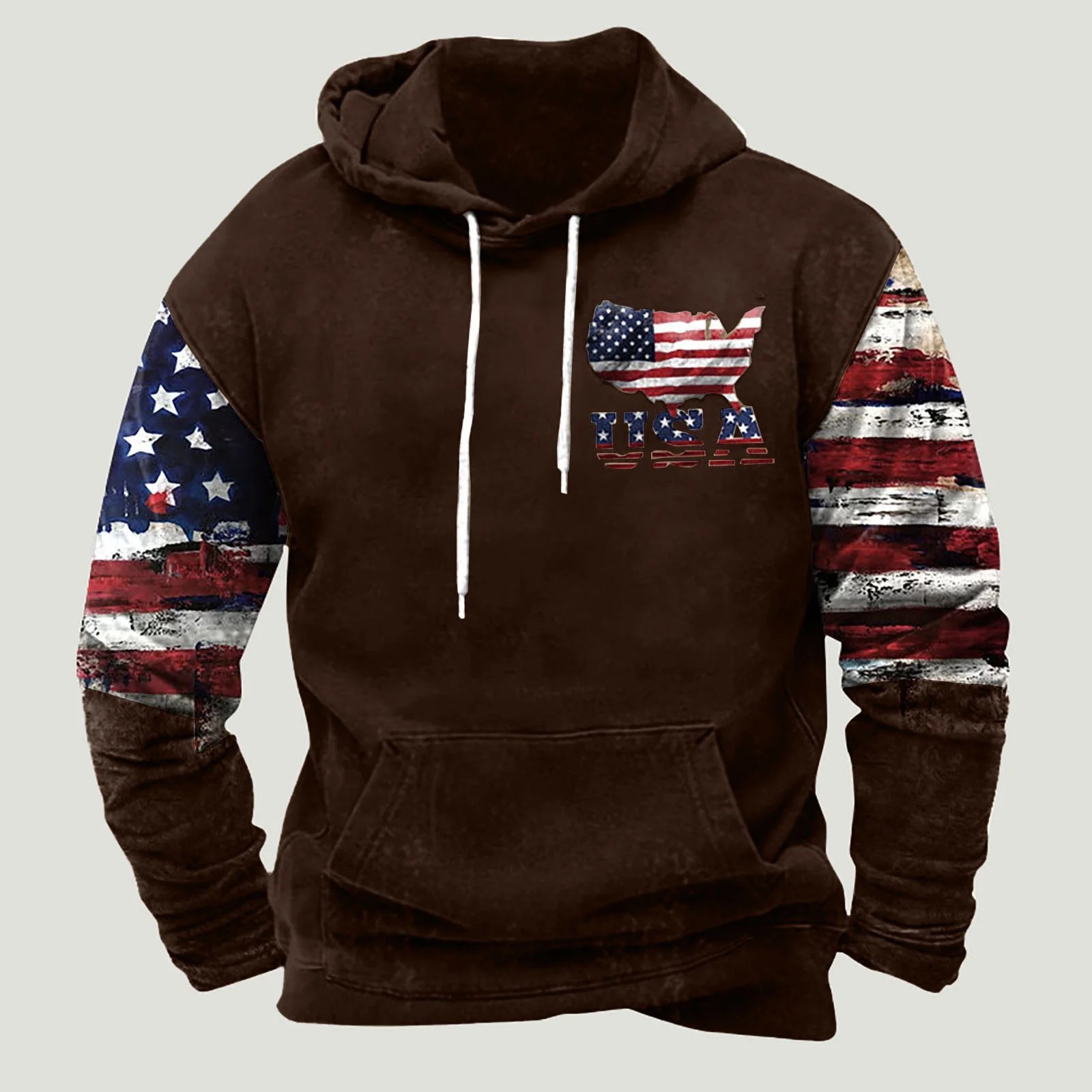 Transfronterizo 2025 nuevo estilo Amazon moda europea y americana casual patrón de estrella de cinco puntas suéter con capucha de manga larga MC15