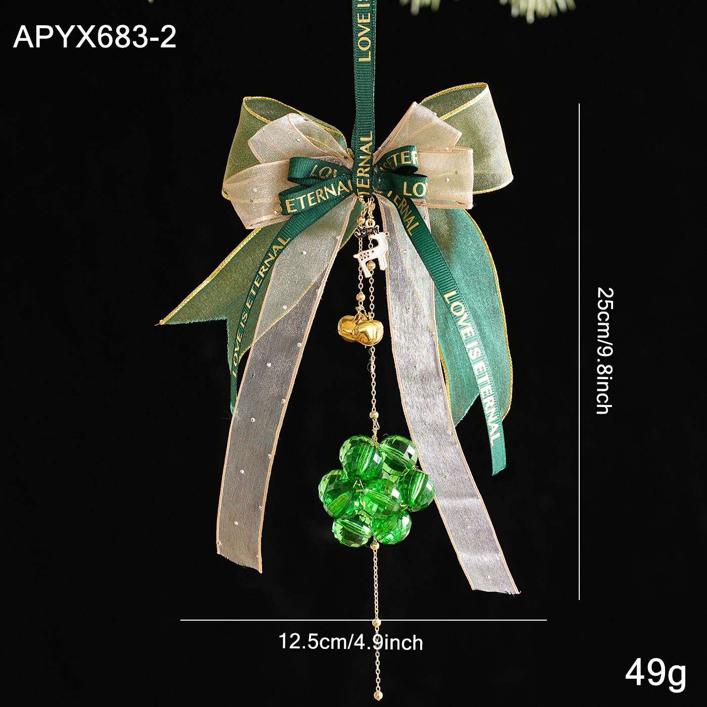 Nuevos colgantes de campana acrílica transparente colgantes colgantes de arco de alta calidad decoraciones de árbol de Navidad vestidos colgantes
