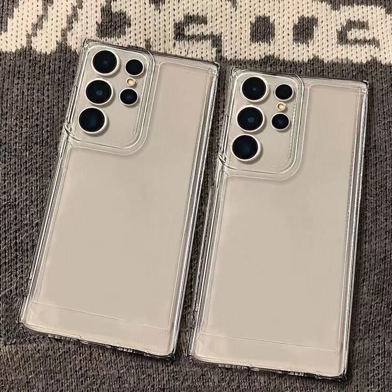 Suitable for Samsung S24Ultra/S22/S21/S20/S10 Mobile Phone Case, Fine Hole Soft Case, Transparent and Simple Tpu