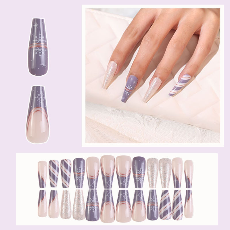 Navidad desgaste armadura nupcial clavo artificial acabado uñas pieza caja desmontable parche de uñas