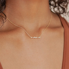 跨境电商爆款pod名字项链一件定制925银不掉色亚马逊etsy一件代发