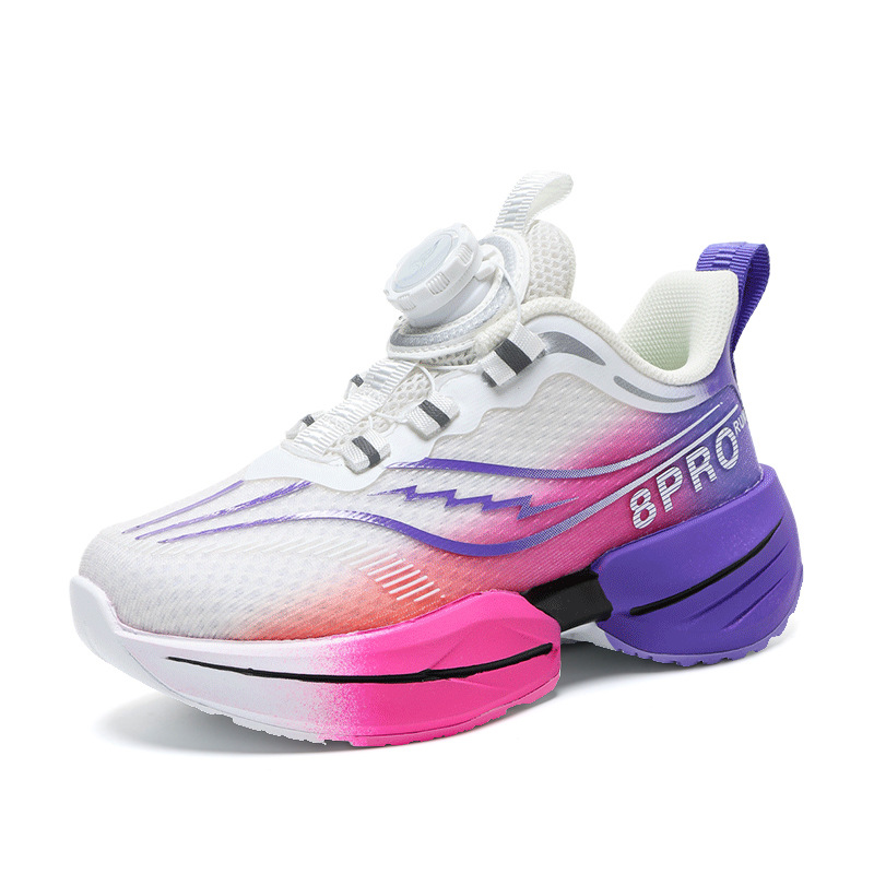 Zapatos para niños de la marea nacional 8pro zapatos para correr zapatos deportivos de primavera para estudiantes con absorción de impactos botones giratorios para correr zapatos para correr de suela suave para niños