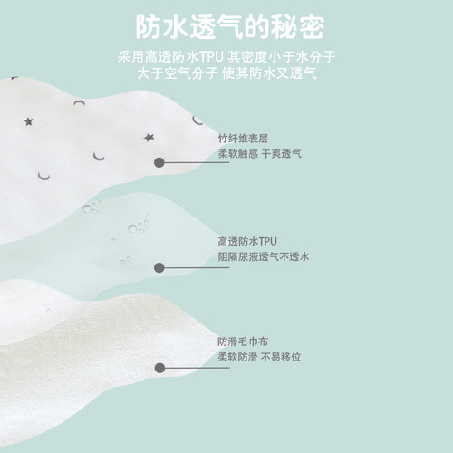 Baby summer diaper pad, newborn baby bamboo fiber waterproof diaper pad, children's sheets, washable aunt care pad