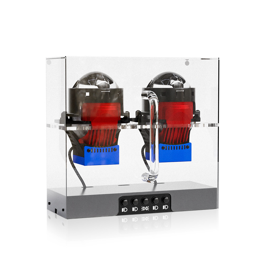 faro de automóvil lámpara de automóvil modificación LED doble luz lente caja de exhibición caja de prueba totalmente integrada batería recargable marco de exhibición