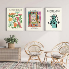 Amazon Abstract Floral Living Room Decor Print Triptych Framed Canvas Art Core Bedroom Wall Hanging