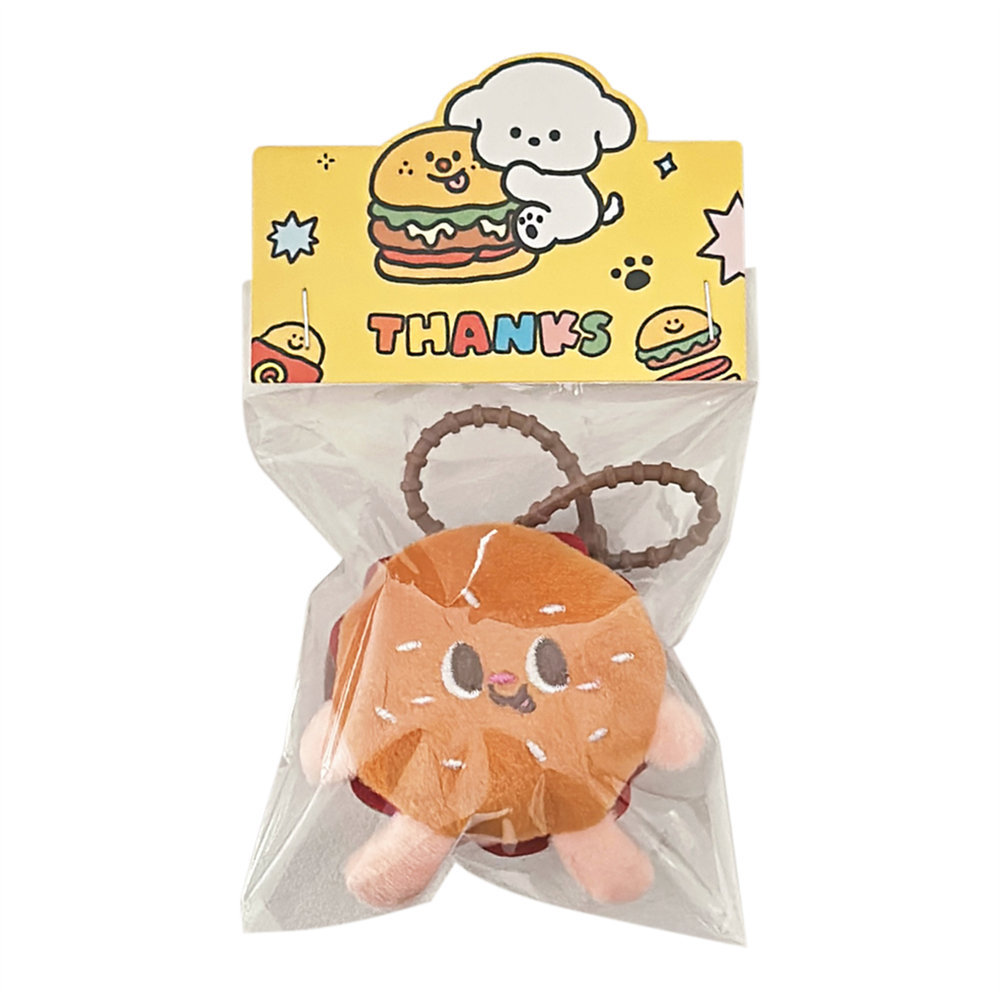 Nuevo lindo muñeca de hamburguesa colgante broche mochila chica colgante accesorios colgante decoración estudiantil broche al por mayor